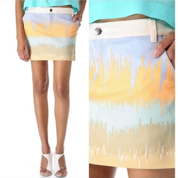 NWT Tibi Print Stretch Cotton Mini Skirt - Picture 1 of 7
